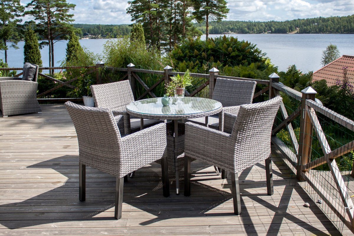 Luxusbetten24 Gartentisch Eluno, mit einem Untergestell aus strapazierfähigem Kunst-Rattan Bild 3
