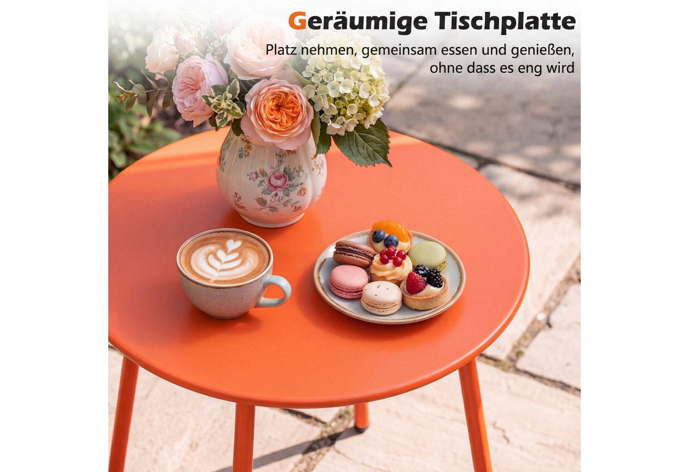 COSTWAY Balkonset, (3-tlg), Rattan Gartenmöbel Set für 2 personen Terrasse Bild 3