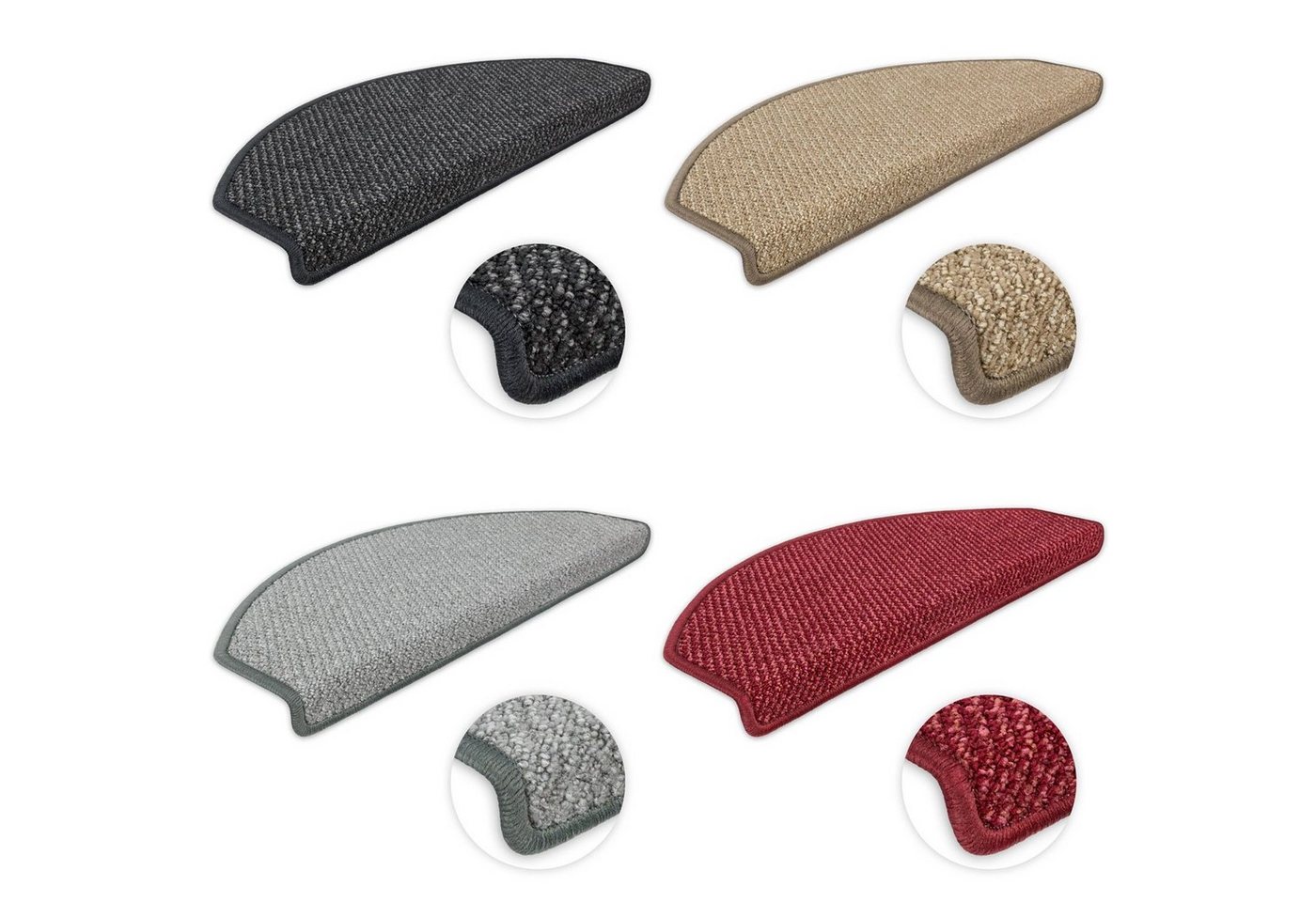Metzker® Stufenmatte Stufenmatten DAS TEPPICHWERK Lord Halbrund, halbrund, Höhe: 8 mm, gekettelt Bild 2
