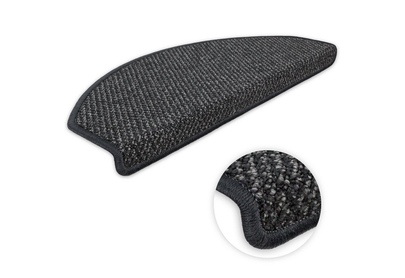 Metzker® Stufenmatte Stufenmatten DAS TEPPICHWERK Lord Halbrund, halbrund, Höhe: 8 mm, gekettelt Bild 5