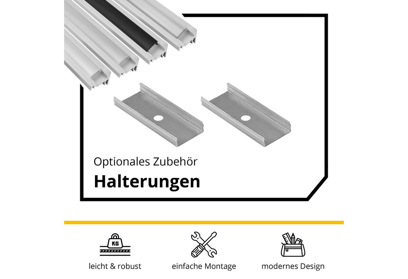 tktrading24 LED-Stripe-Profil A20 LED Profil Silber mit Abdeckung - Premium Eckprofil 30° Bild 3