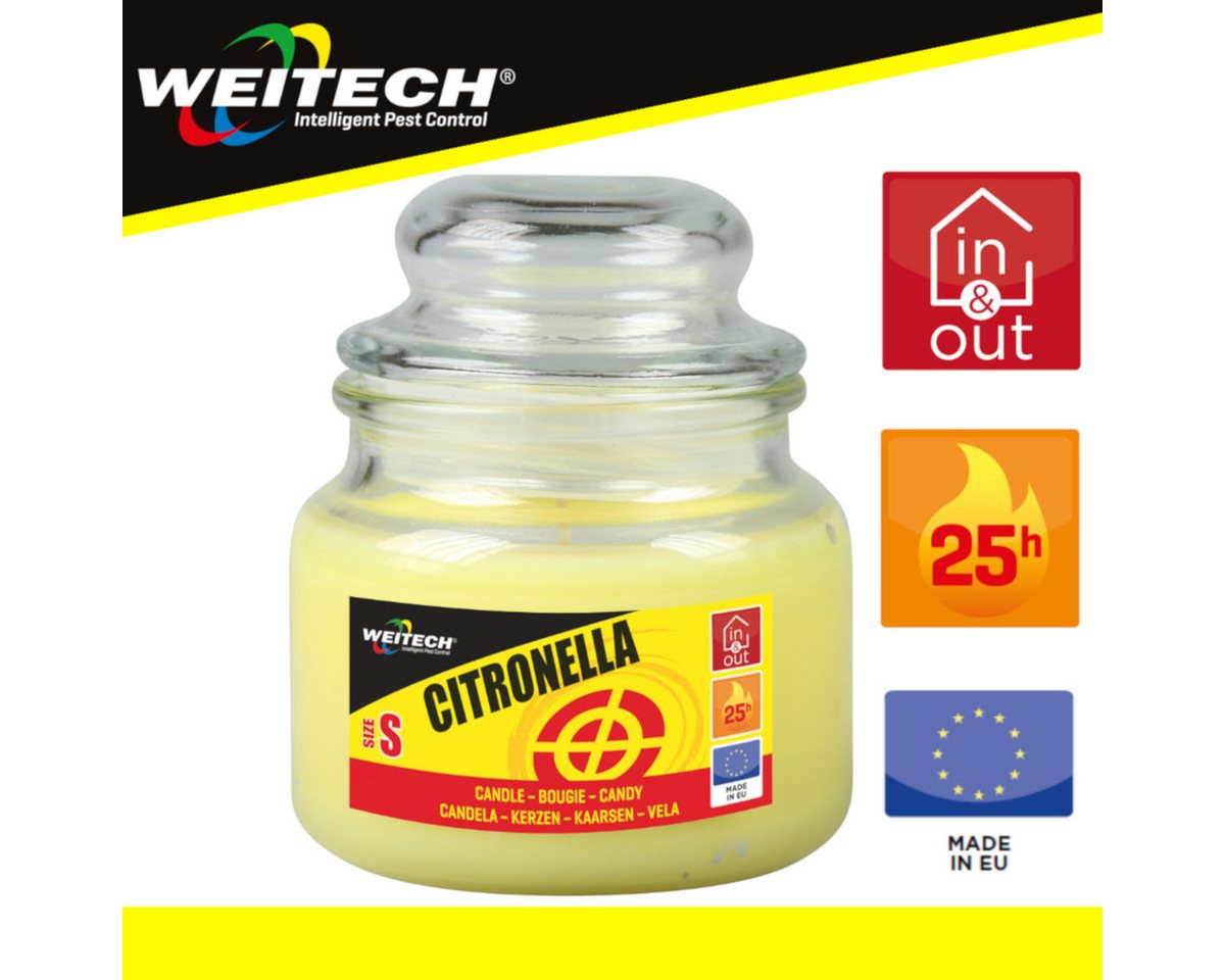 WEITECH Outdoorkerze Zitronella Kerze, 90 g für 25 Stunden, zur Abwehr von Mücken Bild 3