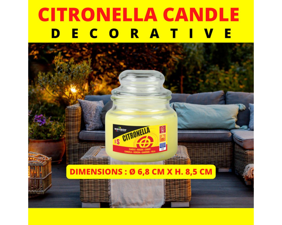 WEITECH Outdoorkerze Zitronella Kerze, 90 g für 25 Stunden, zur Abwehr von Mücken Bild 4