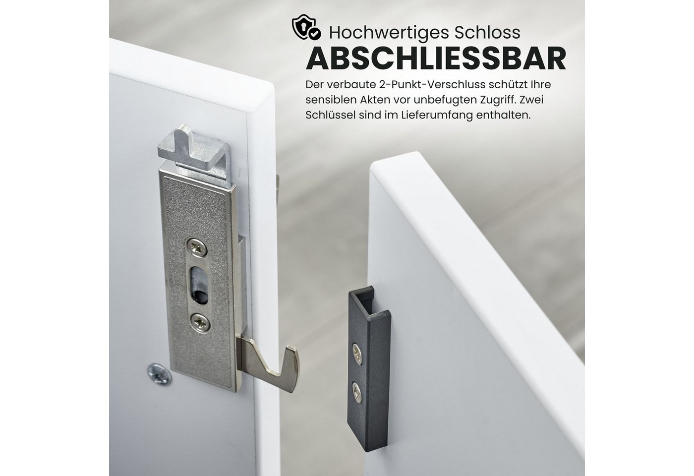 bümö Aktenschrank smart Büroschrank - 6 Ordnerhöhen Dekor: Weiß/Ahorn Bild 2