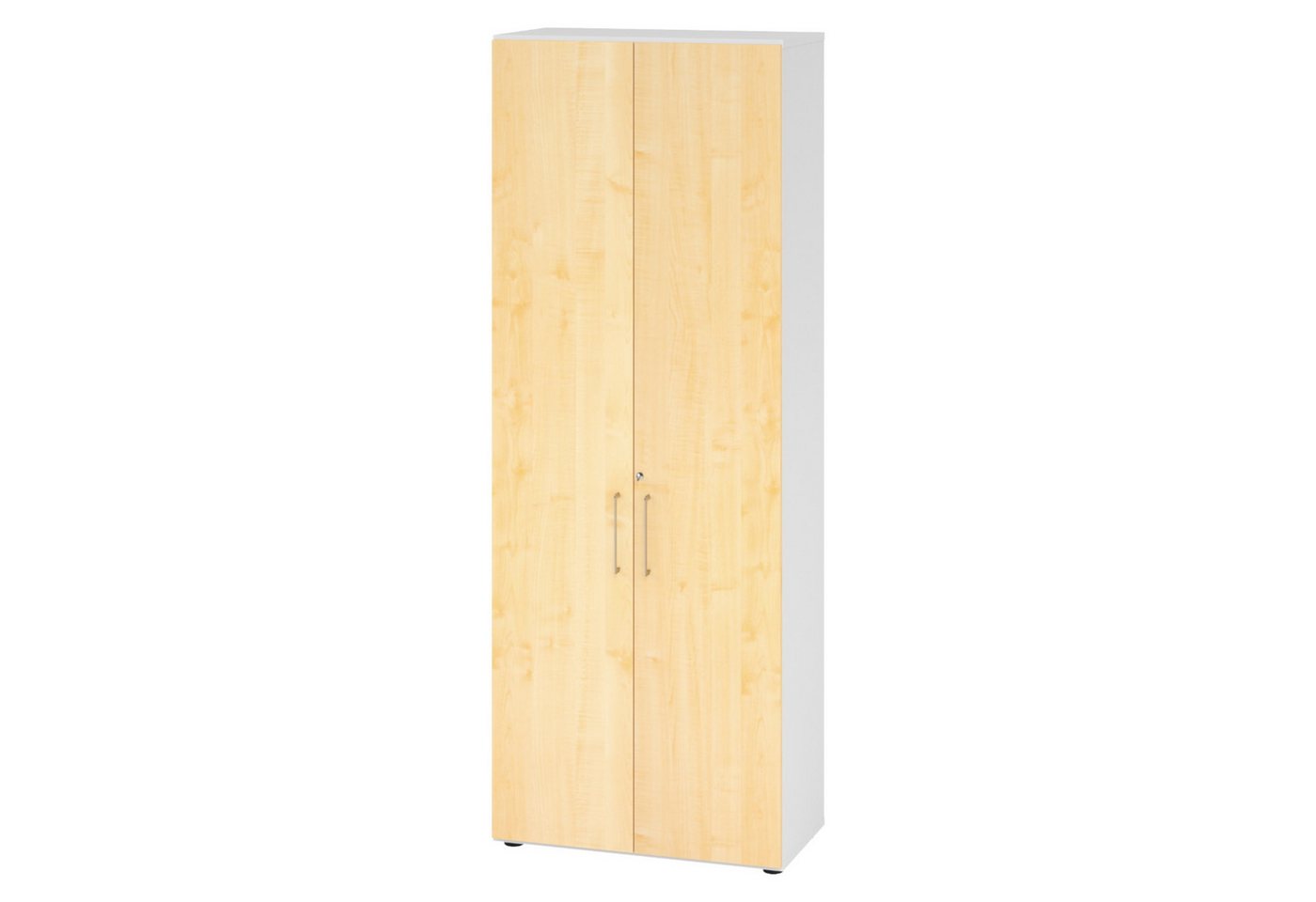 bümö Aktenschrank smart Büroschrank - 6 Ordnerhöhen Dekor: Weiß/Ahorn Bild 5