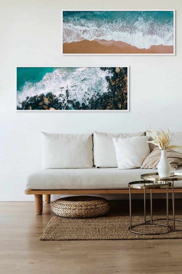 Einzelrahmen Schattenfugenrahmen Madeira, (1 Stück), 60x120 cm, Weiß, Holz