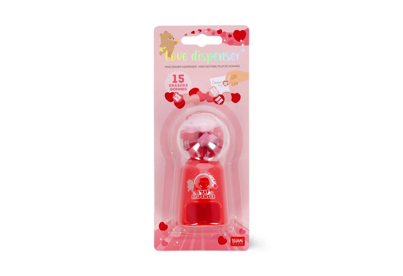 Legami Stiftehalter Mini-Radiergummispender - Love Dispenser