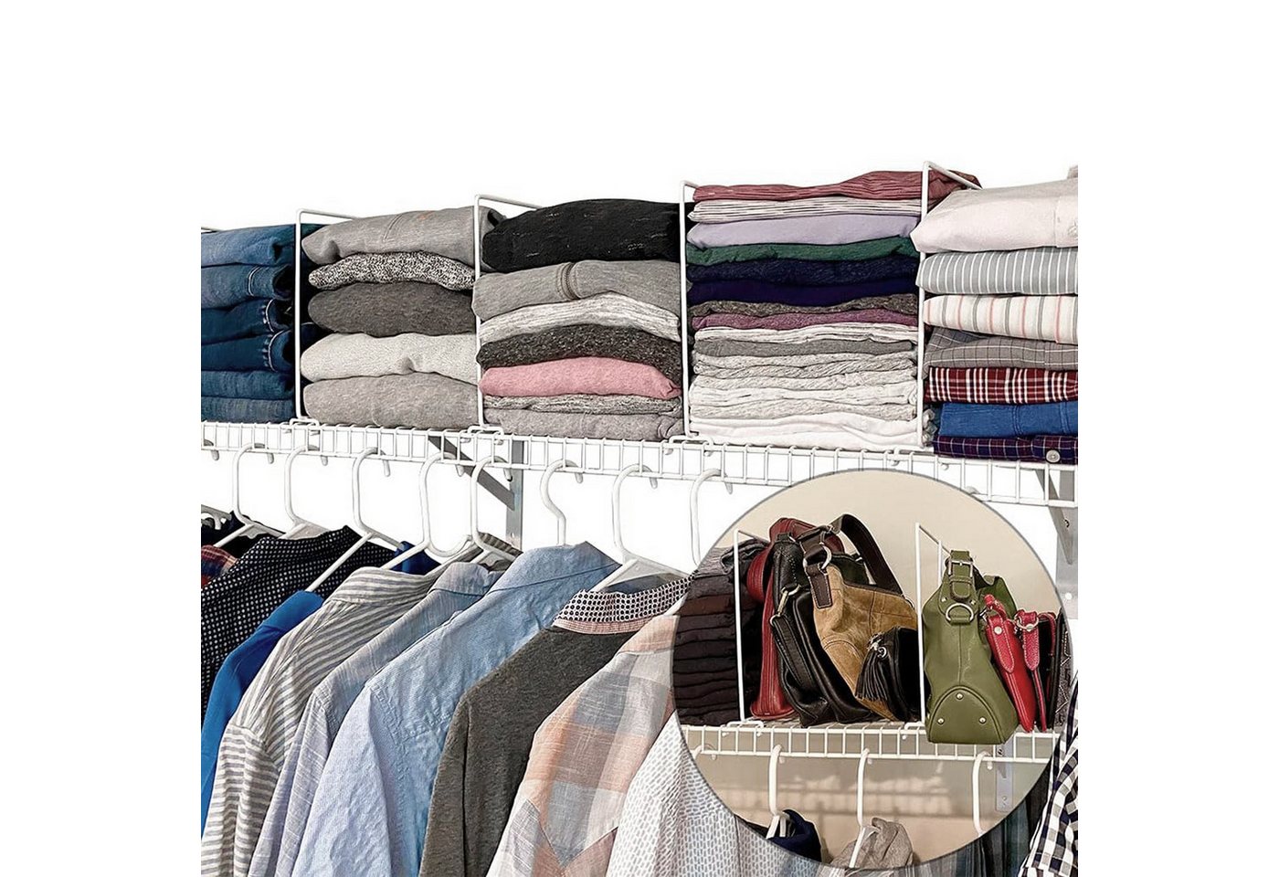 HomeGuru Garderobenschrank 10 Stück Regalteiler aus Draht Bild 2