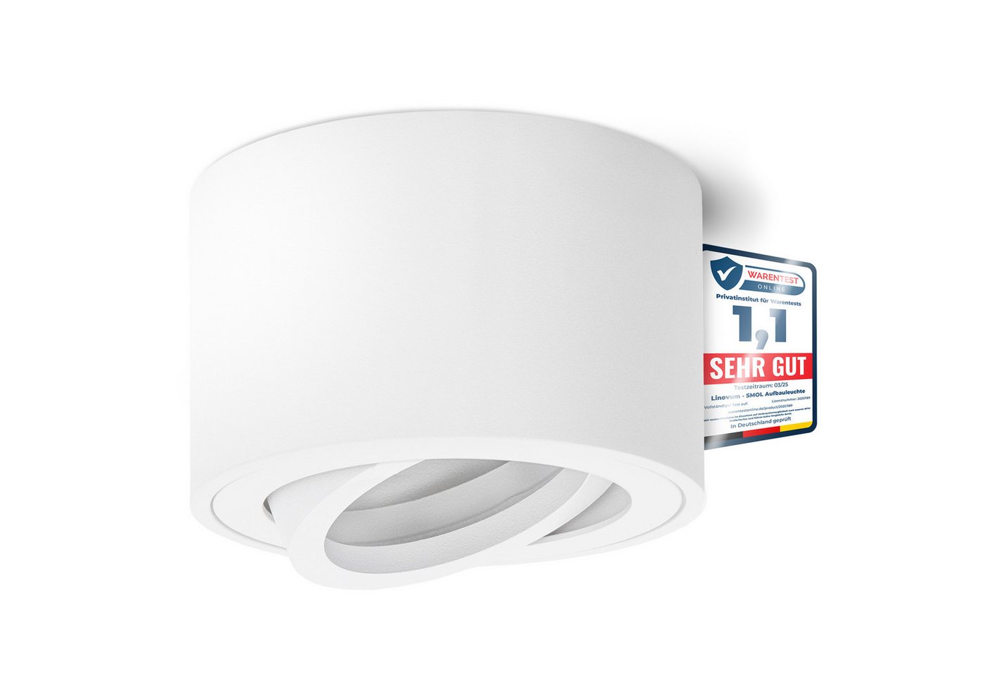 linovum LED Aufbaustrahler SMOL Aufbauleuchte Deckenlampe weiß schwenkbar Spot Deckenstrahler