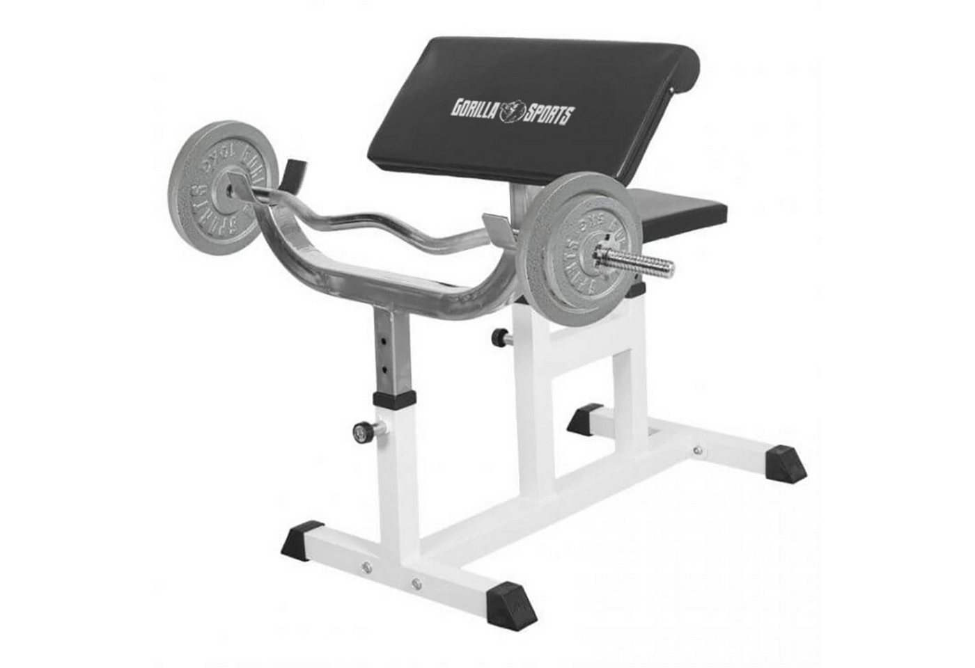 GORILLA SPORTS Hantelbank Curlbank Bizeps 120 cm, (6-tlg)