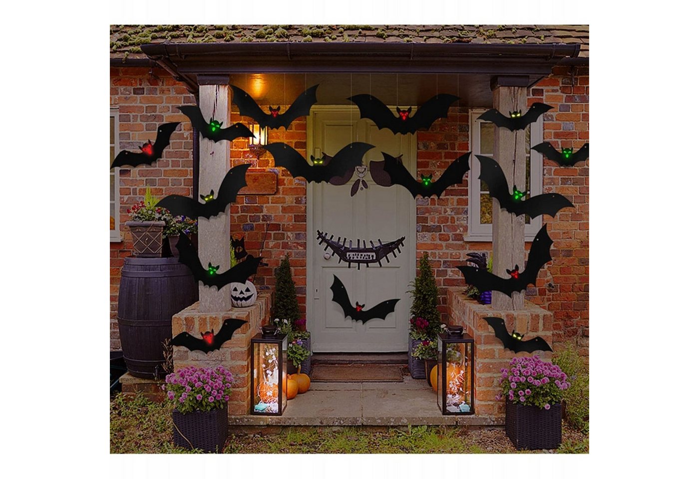 Festivalartikel Girlande Halloween Girlande mit 15 Fledermäusen, reflektierende Aufkleber Bild 5