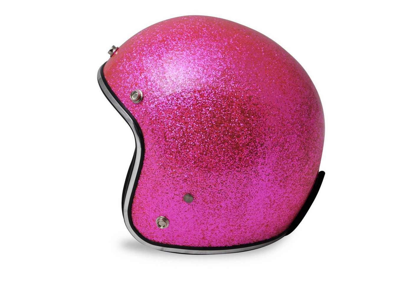 Alpha Speeds Motorradhelm ATELIER — Flake Blossom, Jethelm Fiberglas • Metal-Flake Rosa, nur ca. 800 g, inkl. herausnehmbare Wangenpolster, Slim & Smart Fit Bild 2