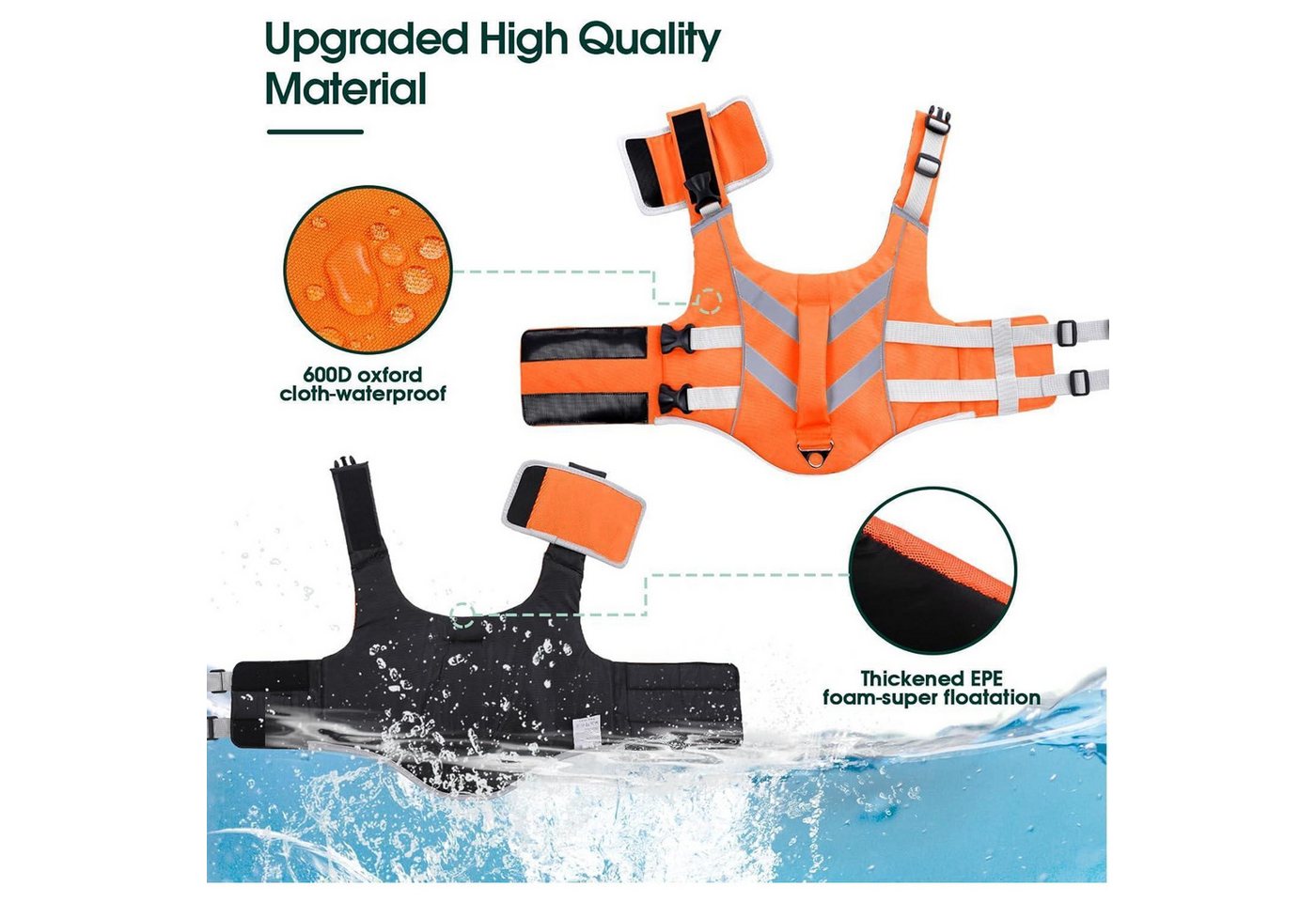LuxusKollektion Schwimmweste Schwimmweste Hund Auftrieb Sicherheit klein mittel groß L Orange Bild 4