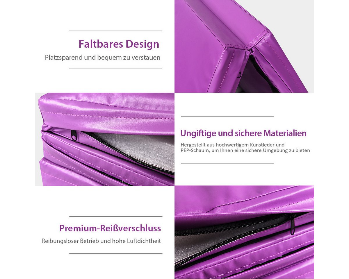 COSTWAY Gymnastikmatte, 240 x 120 x 5 cm Yogamatte klappbar Bild 2