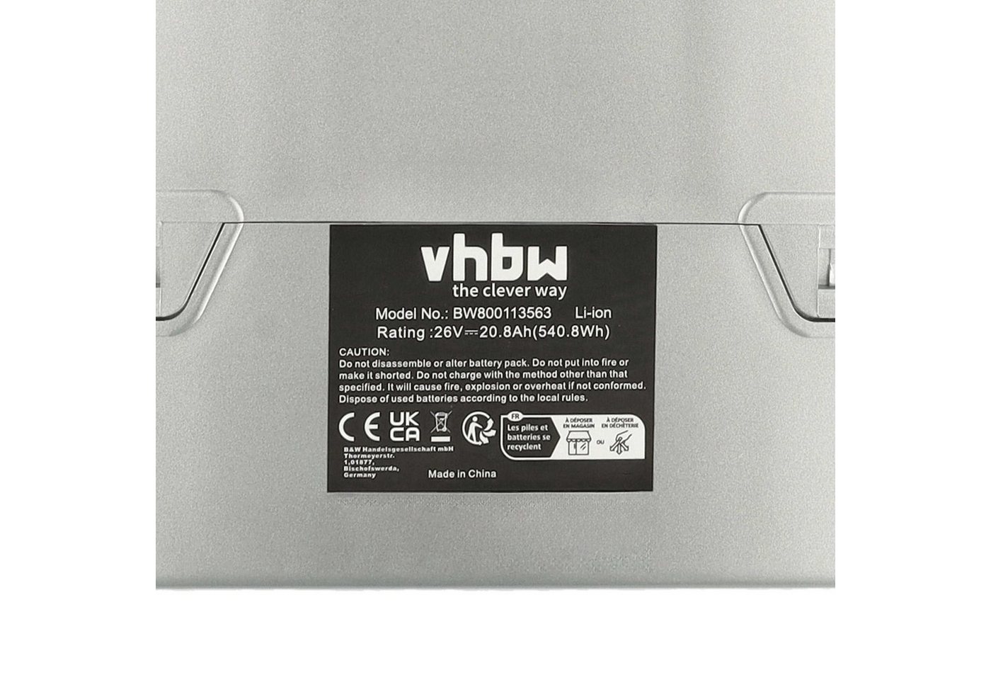 vhbw Akku passend für Kalkhoff Tasman Tour C, City M, City F, City C E-Bike Akku Akku Li-Ion 20800 mAh (25,2 V, 1 St), Leistungsfähiger Austausch-Akku für Pedelec, Elektrofahrrad, E-Bike Bild 5