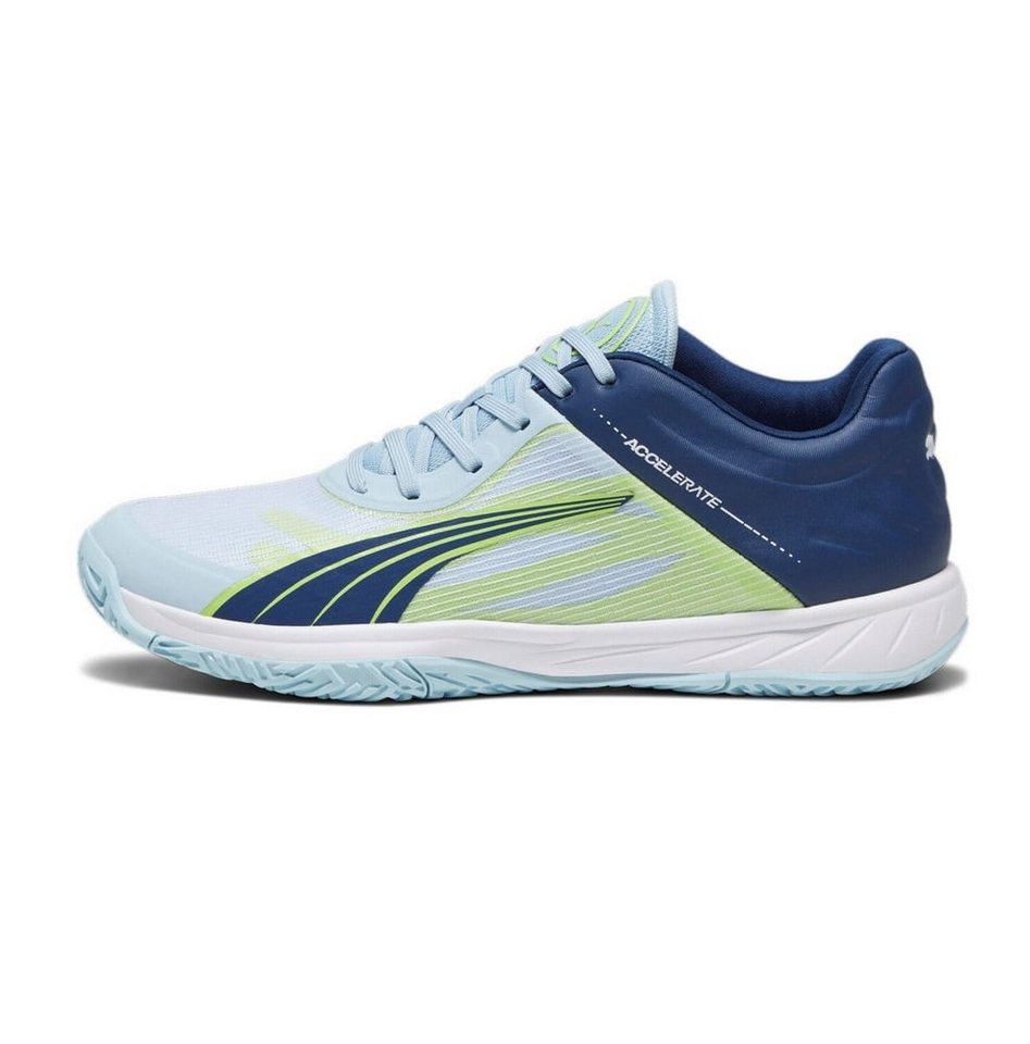 PUMA Hallen-Indoorschuhe Accelerate Turbo dunkelblau/hellblau/grün Herren Badmintonschuh