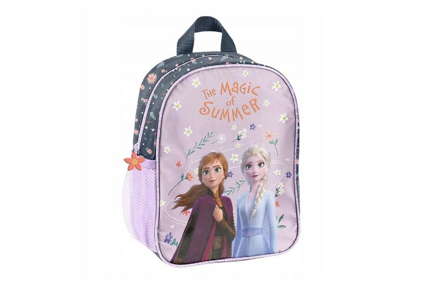 GOLDKIDS Schulranzen - Rucksack Kinder Schultasche (Kindergarten mit Aufdruck Kinderrucksack, 1-tlg., für Mädchen - Kinder Geschenk inkl), leuchtende Anhänger - Frozen Motiv