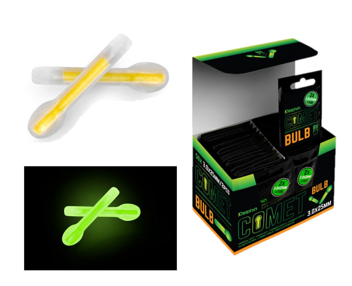 Delphin.sk Bissanzeiger Knicklicht 10 Knicklichter Comet BULB 4,5 x 37 mm Bissanzeiger Nachtangeln Aal, (Spar-Set), Ausgezeichneter Helfer für die Abend- und Nachtjagd Bild 3
