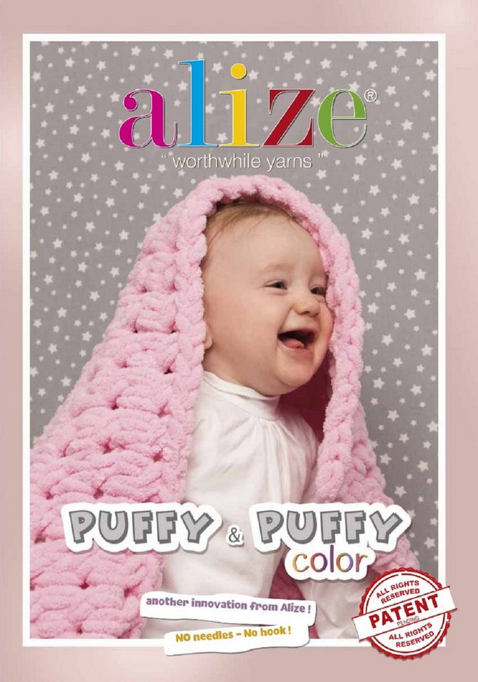 Alize 5 x ALIZE Puffy 530 Beige Häkelwolle, 9 m (Wolle), Babywolle Chenillegarn Handstrickgarn Fingerhäkeln Amigurumi Bild 2