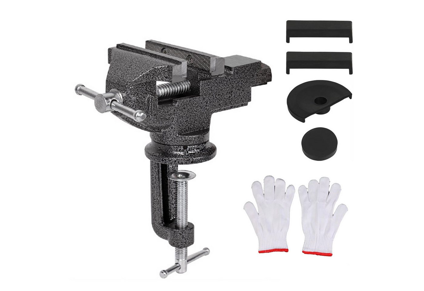 ENJOYWOOD Schraubstock, 1-St., 3,15 Zoll Tischklemme, 360°-Schwenkbasis, Universal Schraubstock für Heimgebrauch mit 62 mm Spannweite