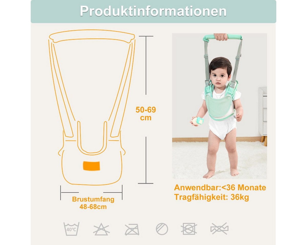 AURIVION Lauflernwagen Lauflernwagen Lauflernhilfe für Baby, (Set, 1-tlg., Verstellbar mit Lätzchen), Baby Lauflernhilfe Bild 3