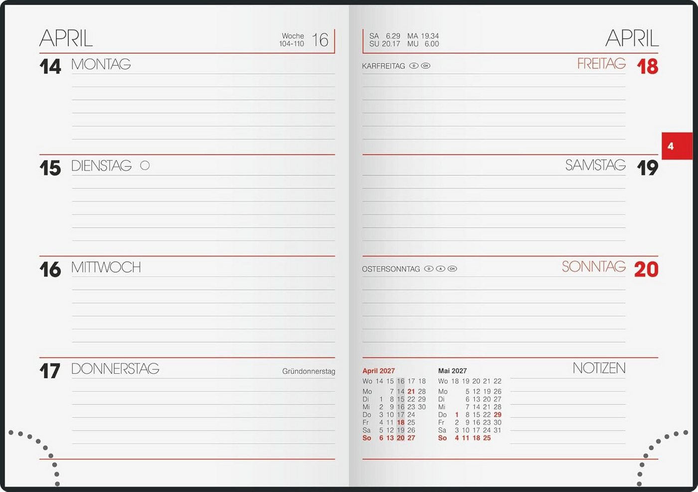BRUNNEN Taschenkalender BRUNNEN Taschenkalender Mod. 731 2027, A6, Kunststoff, dunkelblau Bild 2