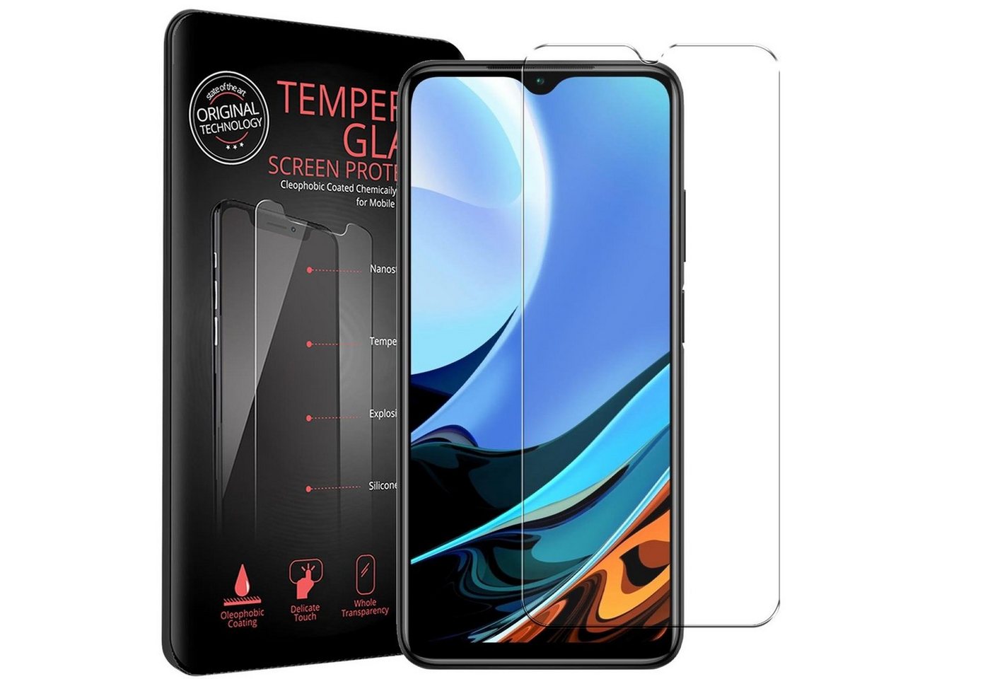 CoolGadget Schutzfolie Panzerfolie für Xiaomi Redmi 9T, (9H Härtegrad, 2x Schutzglas, 1xReinigungset), Displayfolie Panzer Schutzfolie 2 Stück für Redmi 9T Glas Folie Bild 5