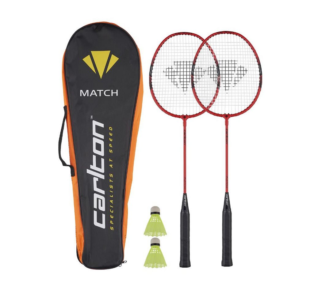 CARLTON Badmintonschläger Badminton/Federball-Set Match 2 Player (2x Schläger, 2x Bälle, 1x)