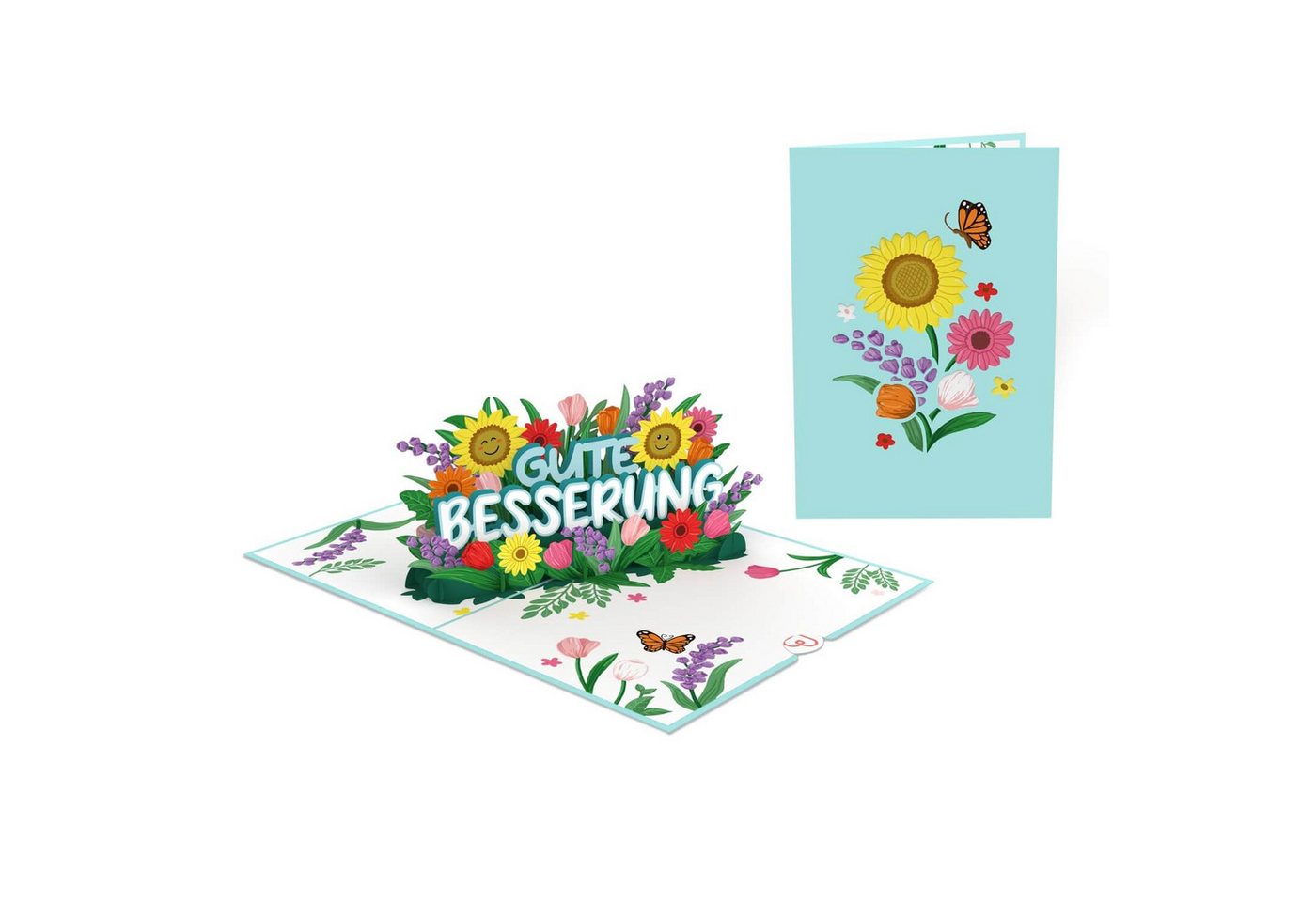 papercrush Genesungskarte Gute Besserung Pop-Up Karte, Geschenk zur Genesung, Handgemacht Bild 2
