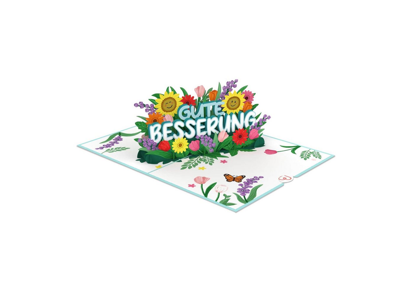 papercrush Genesungskarte Gute Besserung Pop-Up Karte, Geschenk zur Genesung, Handgemacht Bild 3