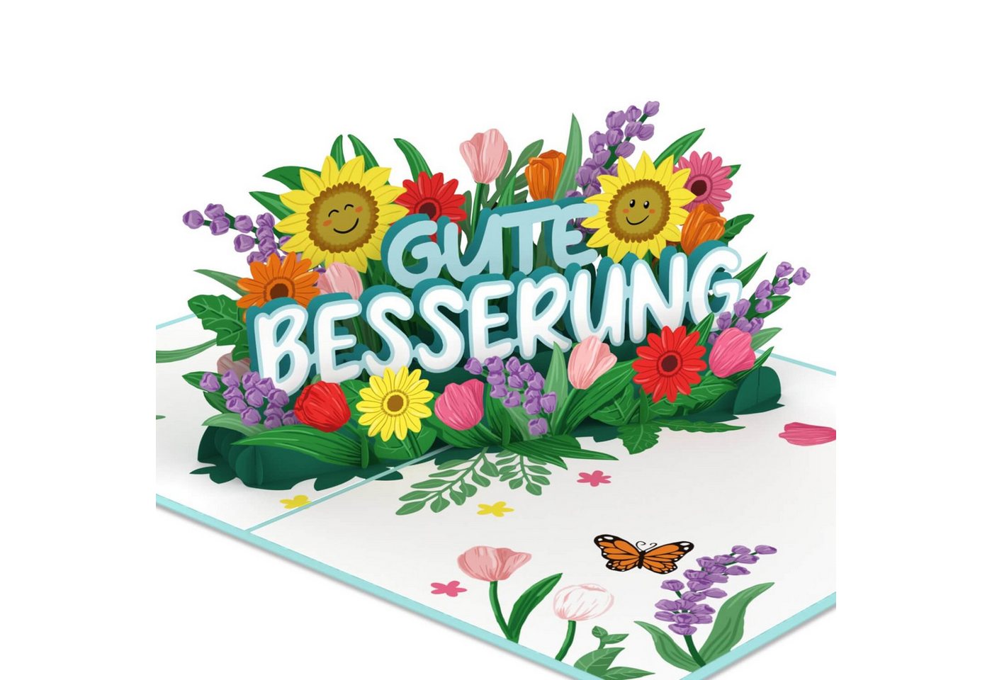 papercrush Genesungskarte Gute Besserung Pop-Up Karte, Geschenk zur Genesung, Handgemacht Bild 4