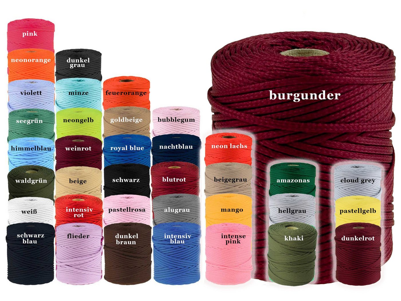 maDDma Seil 100m Polyester-Schnur Kordel 4mm, pastellrosa
