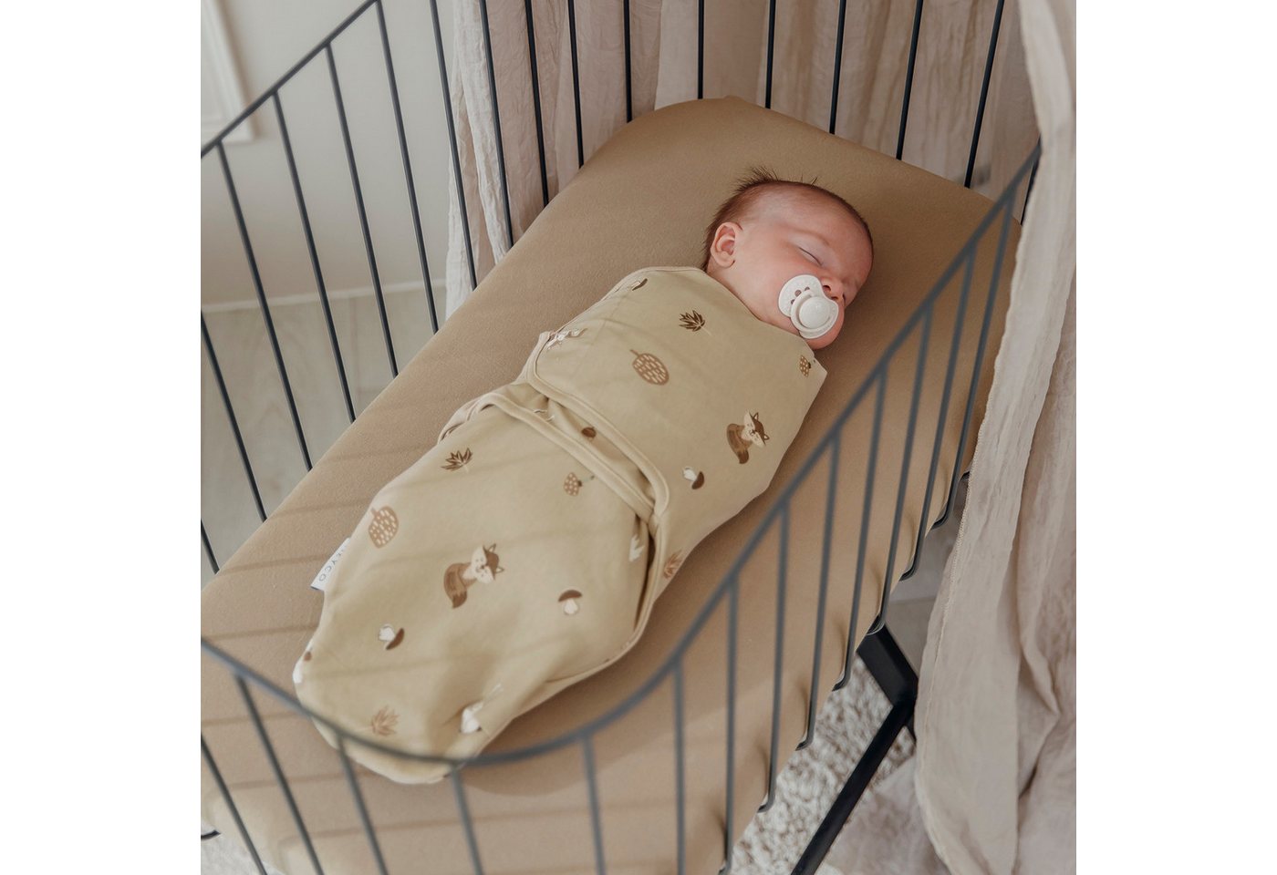 Meyco Baby Pucksack Forest Animals Sand (2 tlg., 0-3 maanden - 2-Pack), 0-3 maanden - 2-Pack