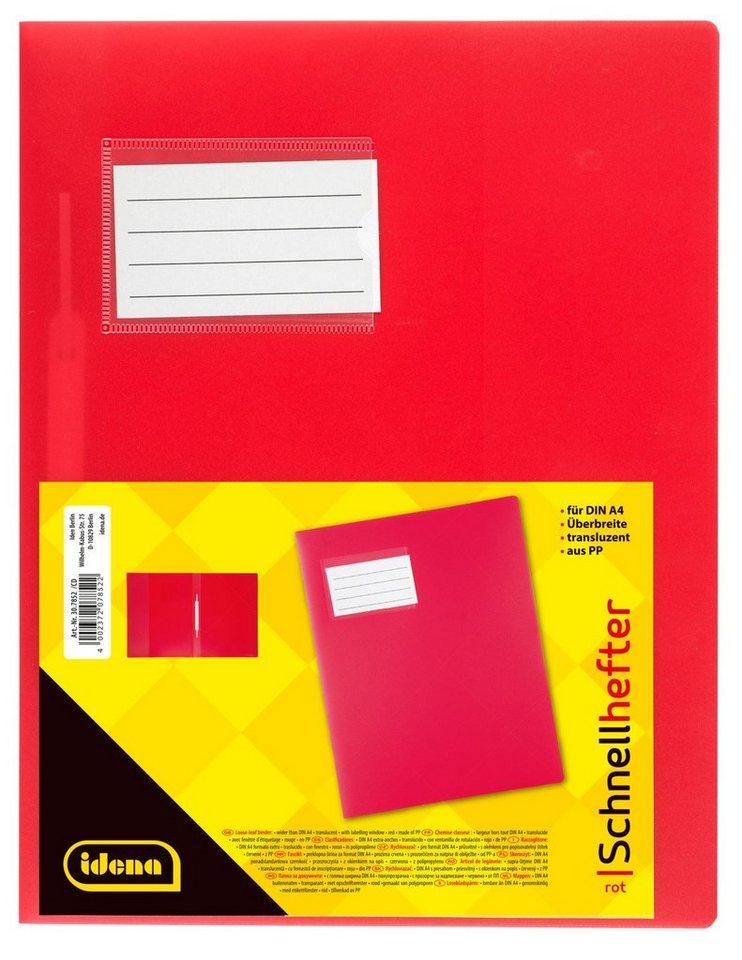 Idena Hefter Idena 307852 - Schnellhefter für DIN A4, mit Überbreite, aus Polypropy Bild 2