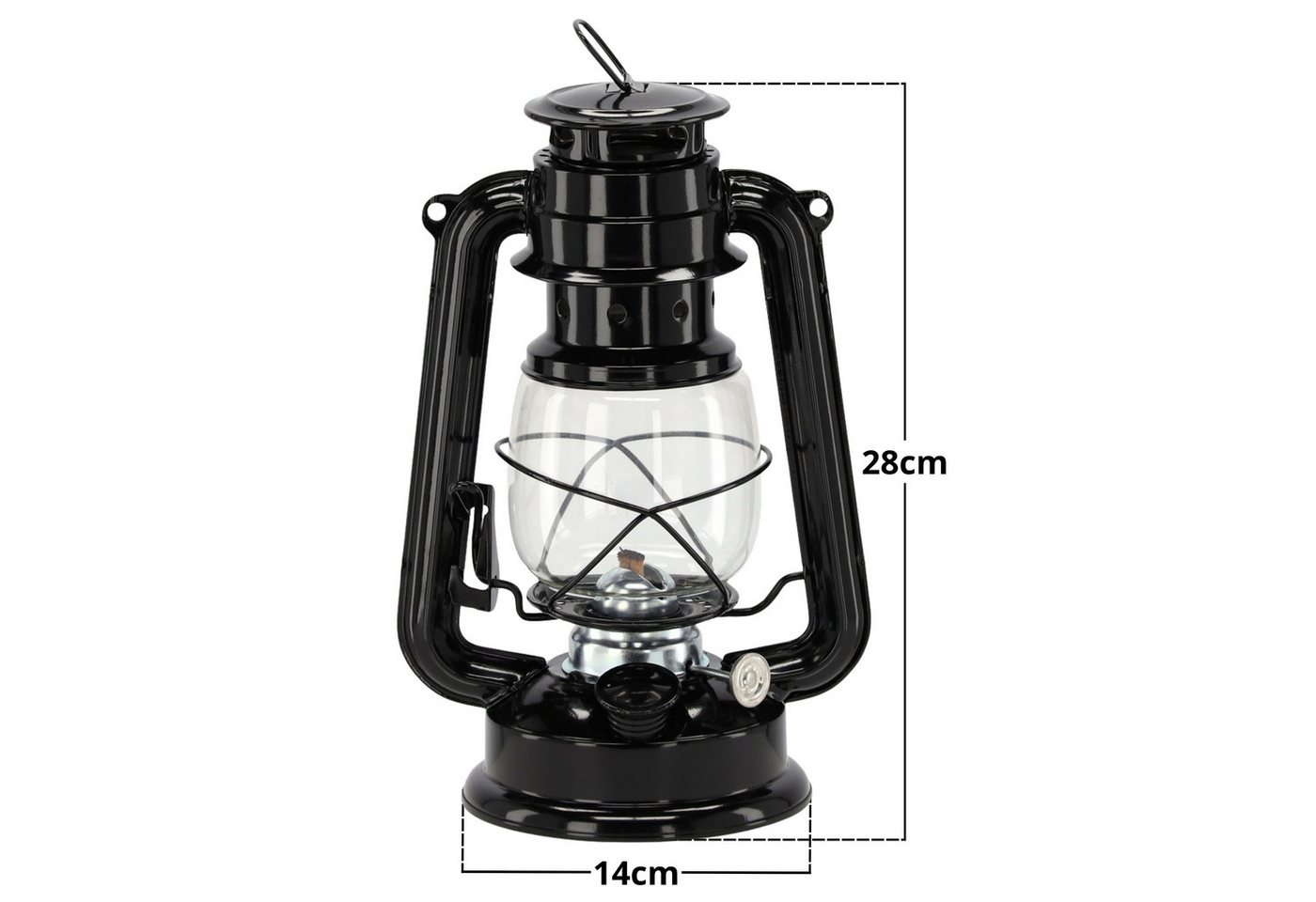 Sarcia.eu Laterne Schwarze Retro-Petroleumlampe, Metalllaterne, 28 cm Bild 3