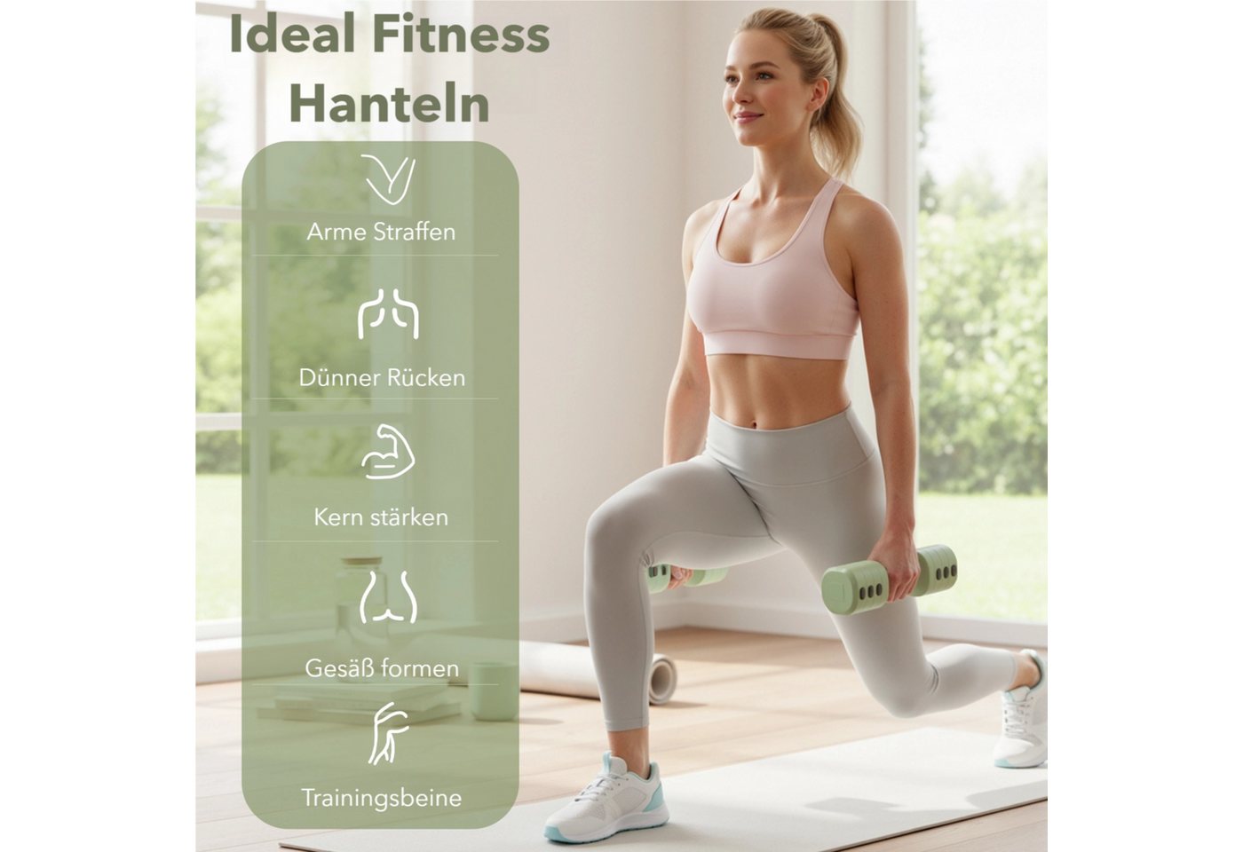 TLGREEN Hantel Hanteln Set,Verstellbare Hanteln für Zuhause, (4 Gewichtsstufen(1-2.5kg), Hantelset für Home Gym