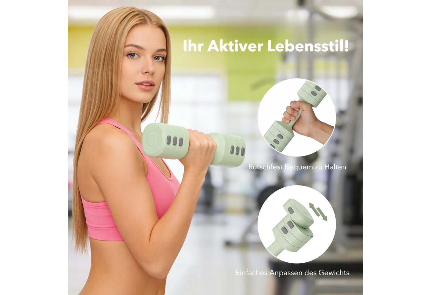 TLGREEN Hantel Hanteln Set,Verstellbare Hanteln für Zuhause, (4 Gewichtsstufen(1-2.5kg), Hantelset für Home Gym Bild 5
