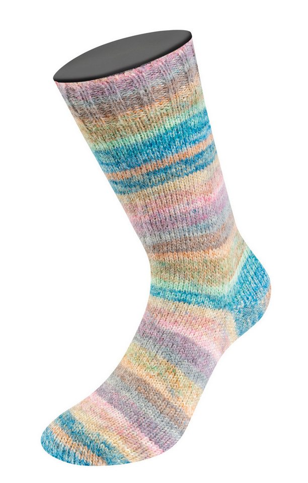 LANA GROSSA Meilenweit 100 g COSY SOCKS DREAM Häkelwolle, 400 m (Flauschige Sockenwolle mit Merinowolle mit besonderem Druckeffekt, 100 g Knäuel Sockenwolle), 100 g