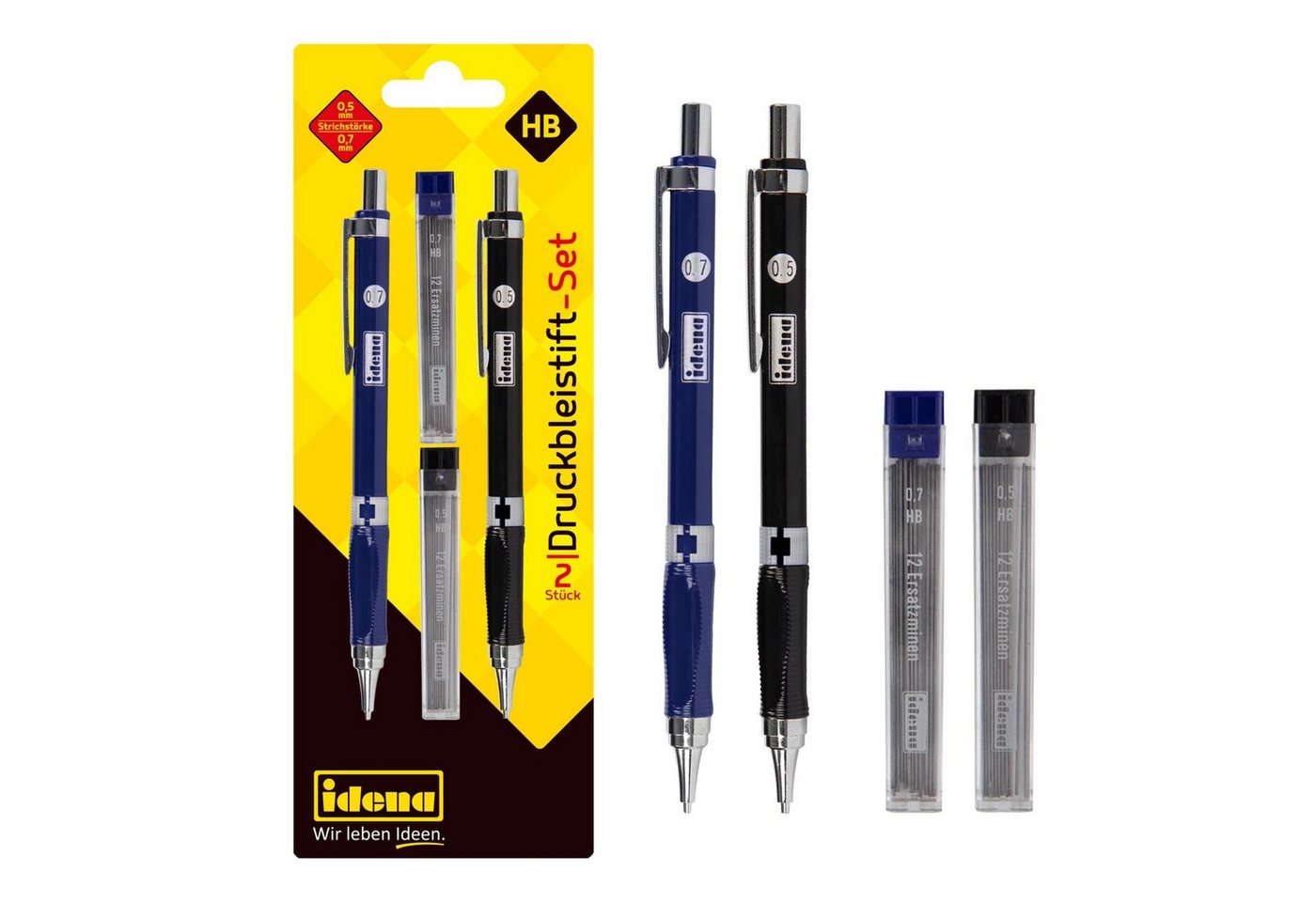 Idena Druckbleistift Idena 12145 - Druckbleistift-Set, 2 Stück, 0,5 und 0,7 mm, mit jeweils Bild 4