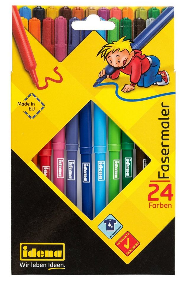 Idena Faserstift Idena 10038 - Fasermaler, 24 Stück im Kartonetui, mit 2 mm Spitze Bild 3