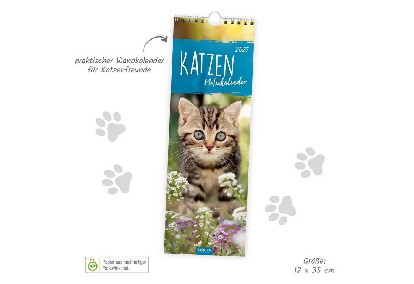 Trötsch Verlag Wandkalender TRÖTSCH - Streifenkalender Katzen 2027 Notizkalender Bild 4