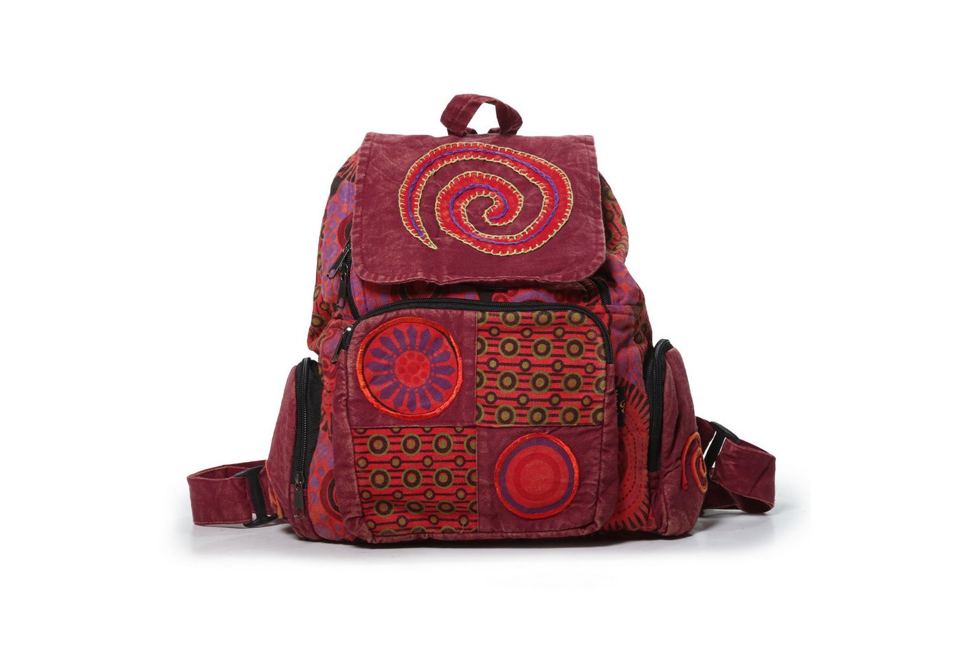 KUNST UND MAGIE Rucksack Kunst und Magie Bunt Hippie Rucksack "Spirale" Stonewashed Nepal Goa Bild 2