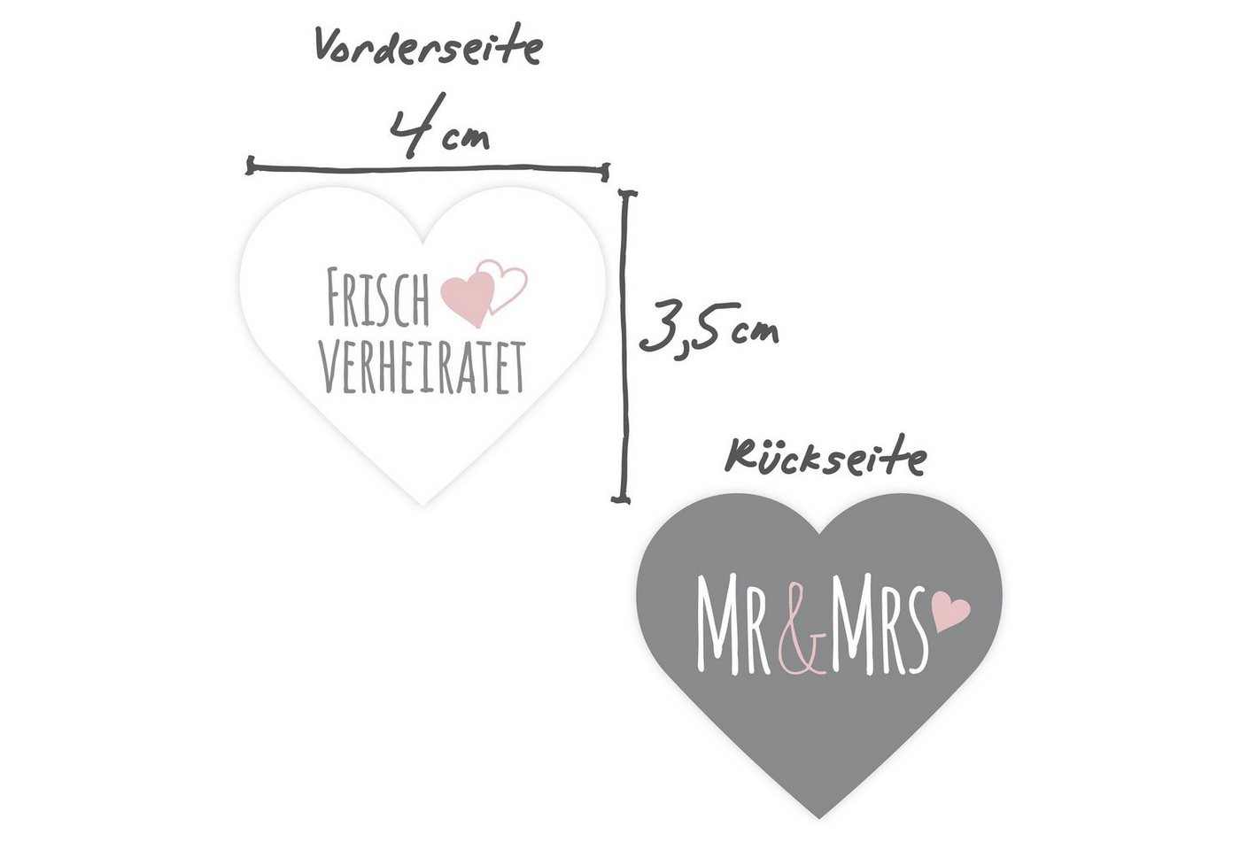 Frau WUNDERVoll Konfetti 100 Konfettiherzen Mr & Mrs Bild 3