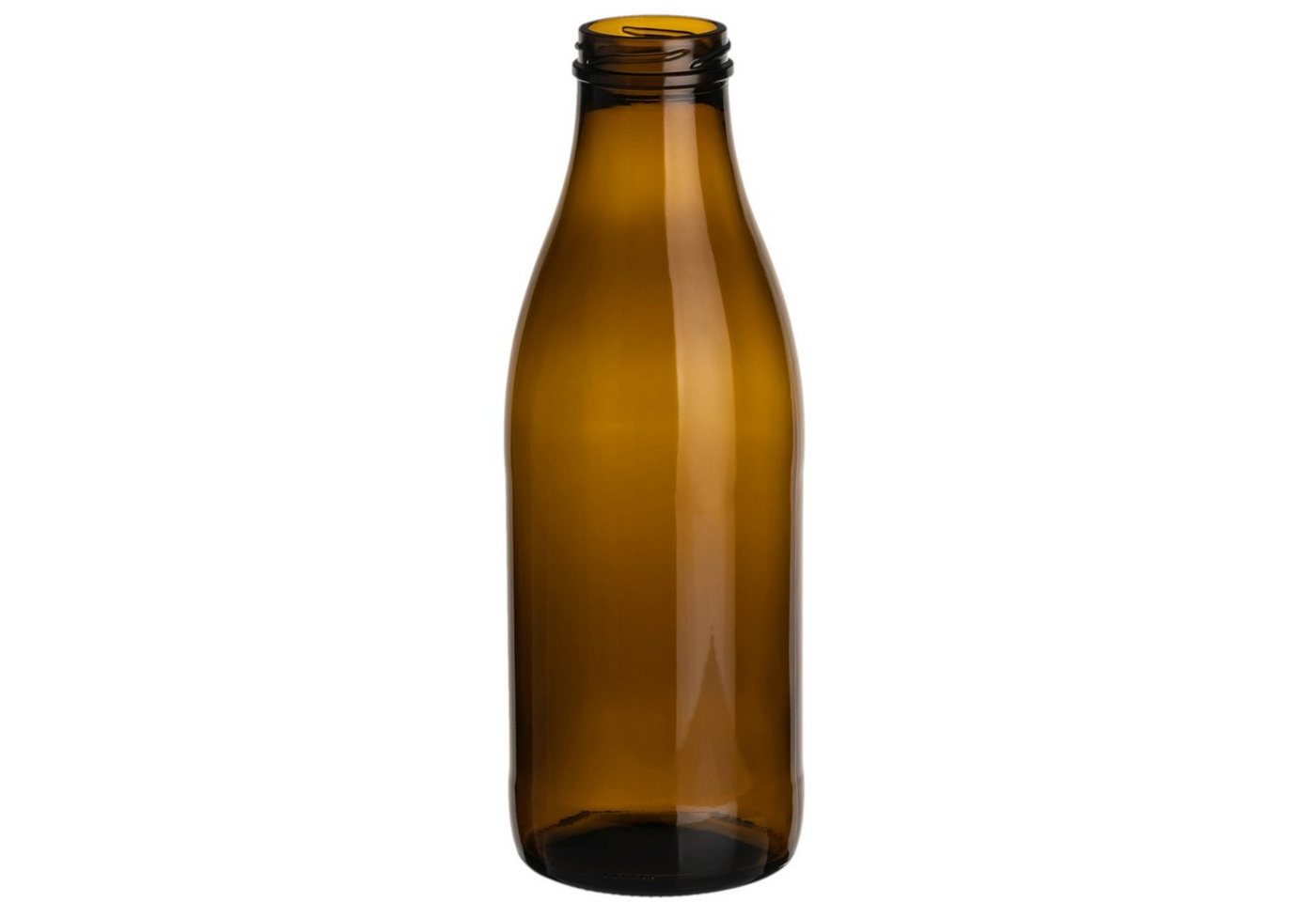 gouveo Trinkflasche Saftflaschen 1000 ml mit Schraub-Deckel - Große Flasche 1,0 l aus Glas, 6er Set, braun/schwarz Bild 5