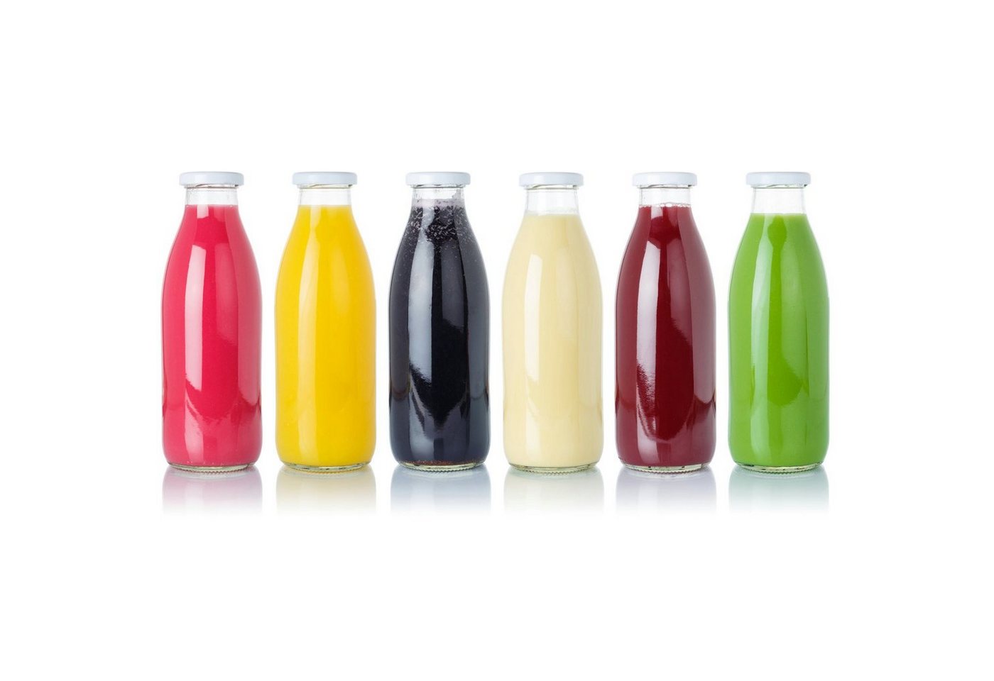 gouveo Trinkflasche Saftflaschen 1000 ml mit Schraub-Deckel - Große Flasche 1,0 l aus Glas, 20er Set, weiß Bild 2