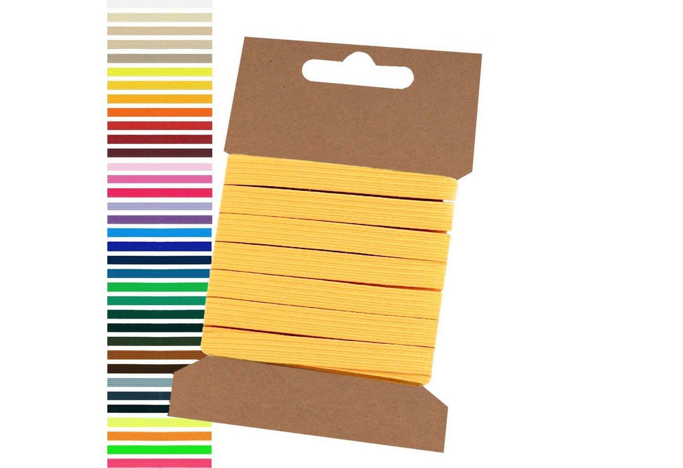 maDDma Webband 5m Gummiband 6,6mm Gummilitze Wäschegummi elastisches Band Wäscheband, gelb