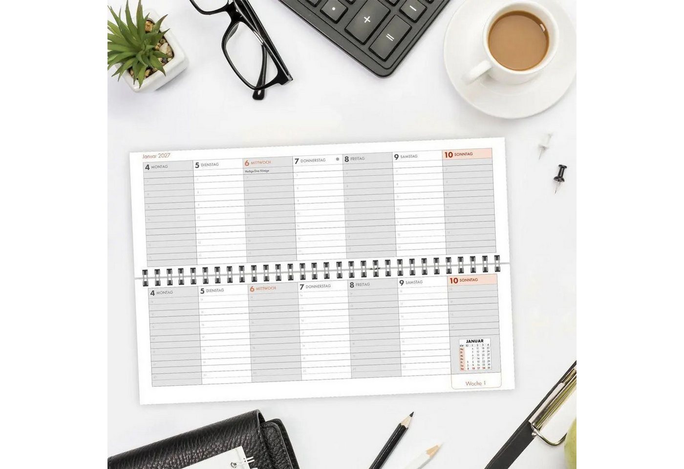 Trötsch Verlag Querkalender TRÖTSCH - Schreibtischquerkalender 2 (eine Woche 2 Seiten) 2027 Bild 4