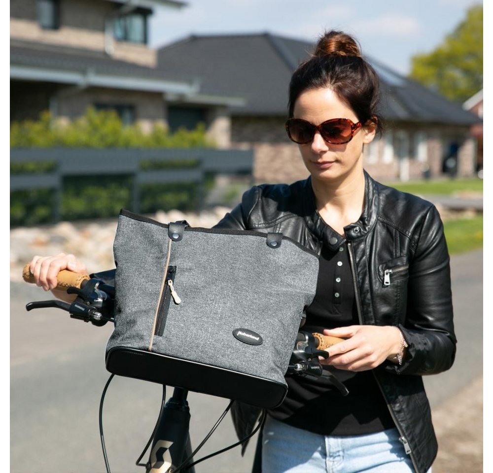 Haberland Fahrradtasche Haberland Lenkertasche Melanie grau - flexible Rucksack-Lenkertasche m Bild 3