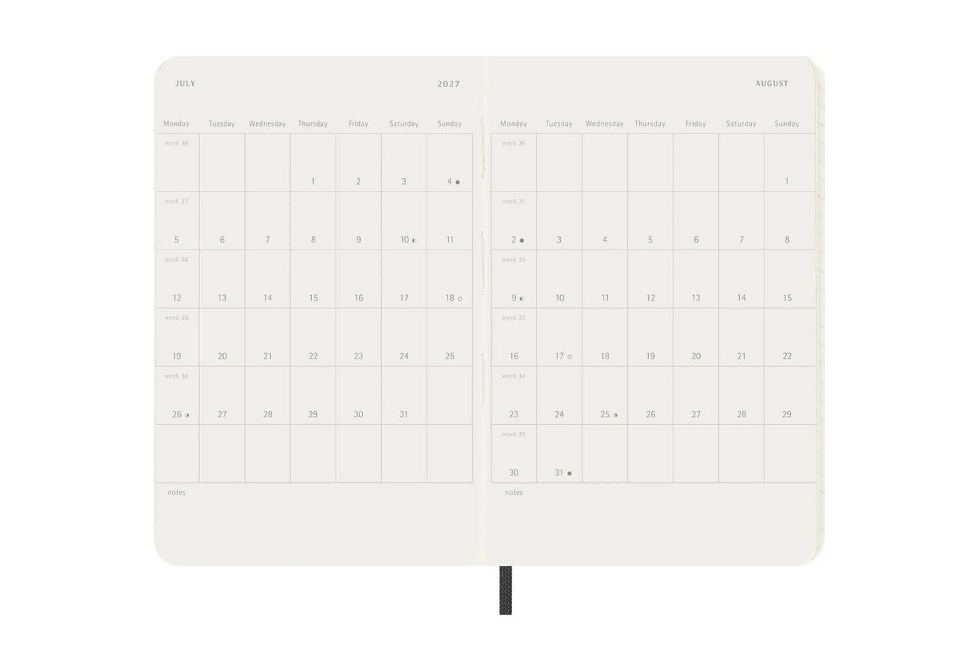 MOLESKINE Taschenkalender Moleskine 18 Monate Wochenkalender 2026/2027, P/A6, 1 Wo = 1 Seite,... Bild 2