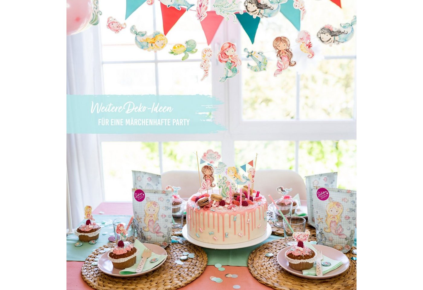 PAPIERDRACHEN Girlande Girlande Geburtstag - Deko für Kindergeburtstag - 10 m Partygirlande, für Mädchen und Jungs Bild 2